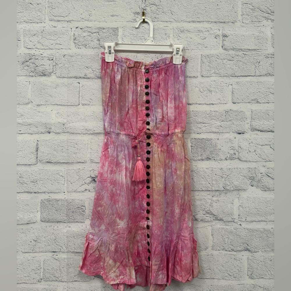 Tiare Hawaii Pink and Purple Tie-Dye Top (Women’s Small)